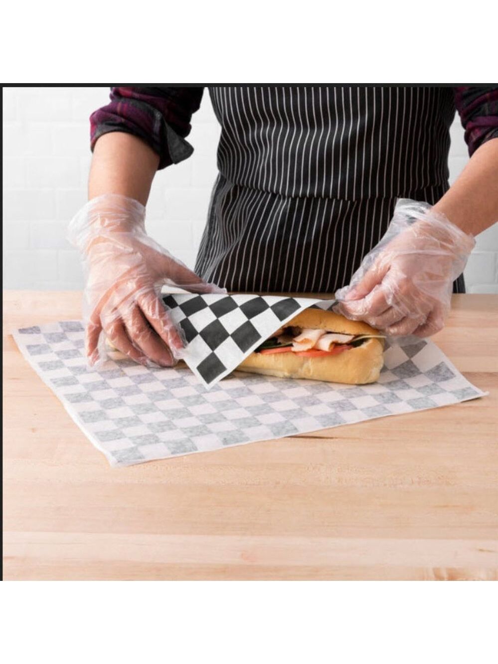 Black & white checkered deli paper wrappers - Picture 3 of 8